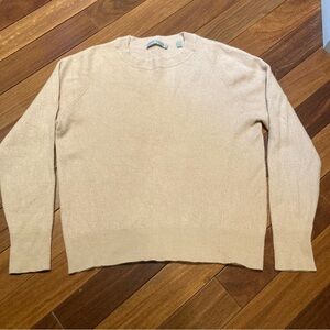 Vince Women’s Crew Neutral Beige Cream Cashmere Sweater Size M/L